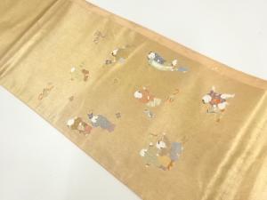 唐子模様織り出し袋帯